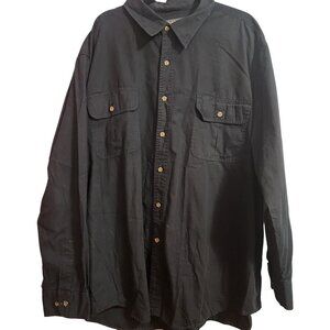 WearGuard Dura-Tough Mens Long Sleeve XXXL Solid Black 100% Cotton